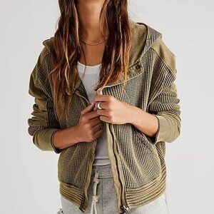 Free People FP One Mason Hoodie Cardigan Button Pocket Jacket S